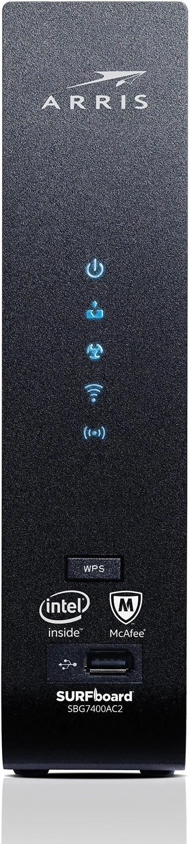 Alt view image 2 of 20 - ARRIS SURFboard (24x8) DOCSIS 3.0 Cable Modem Plus AC2350 Dual Band Wi-Fi Router, approved for Cox, Spectrum, Xfinity & more (SBG7400AC2)