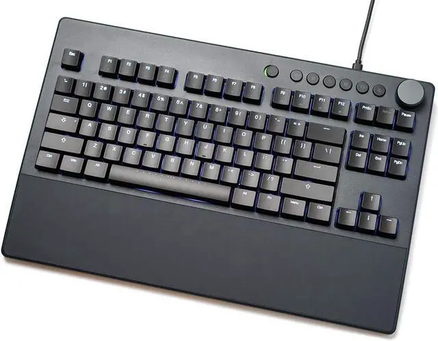 Alt view image 2 of 7 - iKBC Table E401 White Backlit LED Mechanical Keyboard with Cherry MX Red Switch for Windows/Mac, Tenkeyless Keyboards with Built-in Palmrest, Dark Gray Case, Black ABS 87 Keycaps, ASIN/US QWERTY