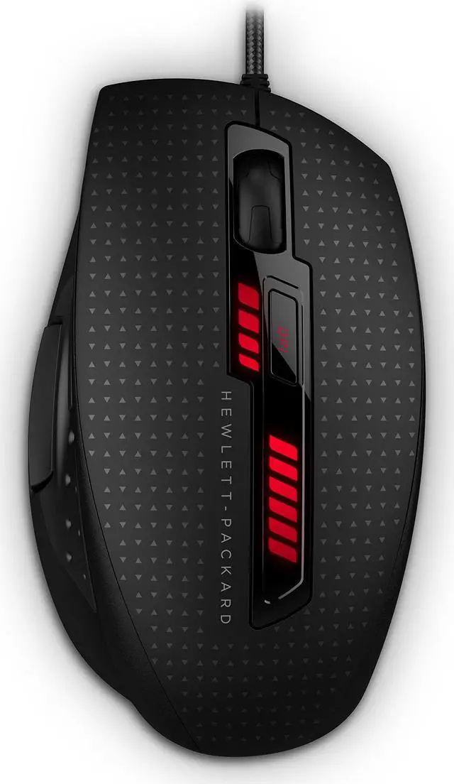 Alt view image 6 of 8 - HP X9000 J6N88AA#ABL Black 6 Buttons 1 x Wheel USB Wired Laser Mouse