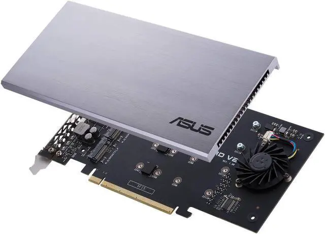 Alt view image 2 of 5 - ASUS Hyper M.2 X16 PCIe 3.0 X4 Expansion Card V2 Supports 4 NVMe M.2 (2242/2260/2280/22110) Up to 128 Gbps for Intel VROC and AMD Ryzen Threadripper NVMe RAID