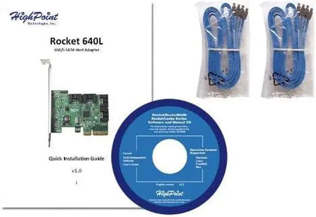 Alt view image 6 of 8 - HighPoint Rocket 640L Lite Version 4-Port PCI-Express 2.0 x4 SATA 6Gb/s RAID Controller