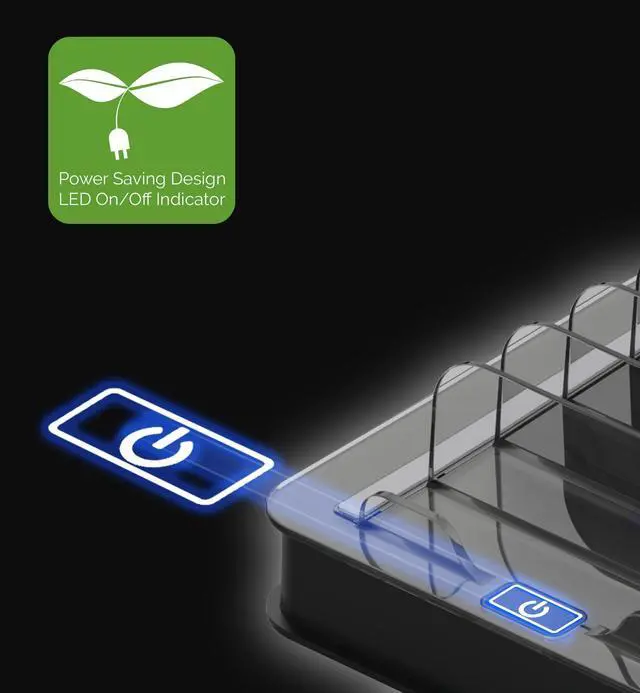 Alt view image 5 of 6 - 10 Port USB Charging Station Dock & Organizer, Universal Desktop Tablet & Smartphone Multi-Device 10 Port USB Charger Hub with Auto Detect Smart Rapid Charging Technology