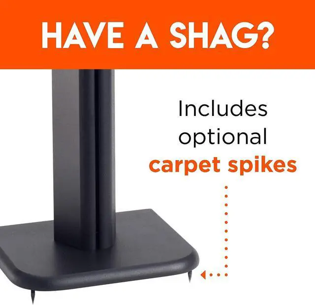 Alt view image 6 of 8 - ECHOGEAR Bookshelf Speaker Stand Pair - Heavy Duty MDF Energy-Absorbing Design - Works with Klipsch, Polk, JBL & Other Bookshelf Speakers - Includes Cable Management Channel & Carpet Spikes
