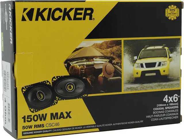 Alt view image 4 of 14 - Kicker 46CSC464 Car Audio 4x6 Coaxial Full Range Stereo Speakers Pair CSC46