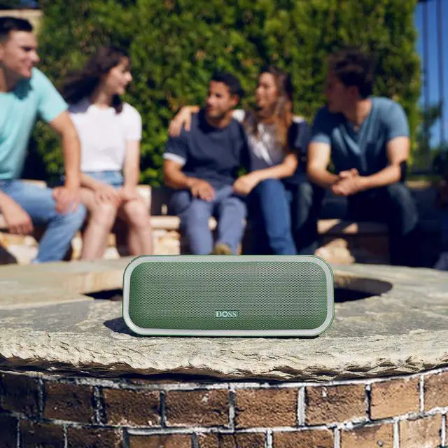 Alt view image 6 of 7 - DOSS SoundBox Pro+ Wireless Bluetooth Speaker with 24W Impressive Sound, Booming Bass, Wireless Stereo Pairing, Mixed Colors Lights, IPX5 Waterproof, 15 Hrs Battery Life, 66 ft Bluetooth Range-Black