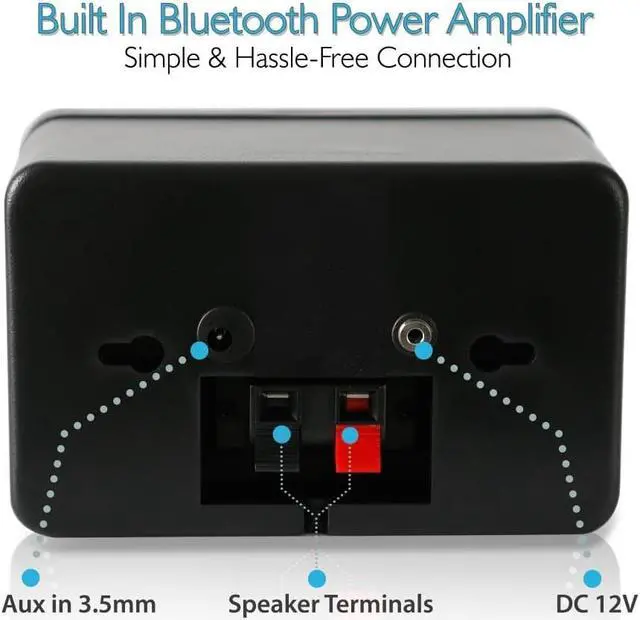 Alt view image 9 of 20 - Pyle PDWR42BBT 3.5 in. 200W Bluetooth Home Speakers