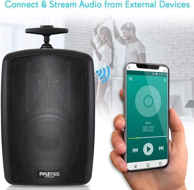 Alt view image 6 of 7 - Wireless Portable PA Speaker System - 360W Bluetooth Compatible Battery Powered Rechargeable Outdoor DJ Sound Speaker Microphone Set with MP3 USB SD FM Radio RCA 1/4" Mic in Wheels - Pyle PPHP8MBA