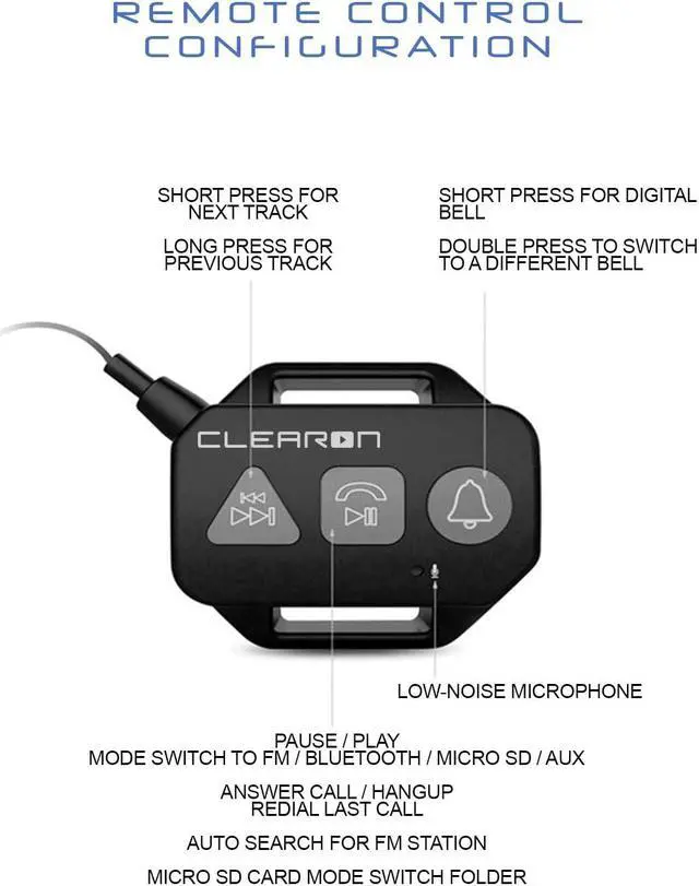 Alt view image 6 of 7 - Portable Bluetooth 4.0 Speaker by CLEARON – Wireless Waterproof Speaker with Bike Mount & Remote – Premium Sound Quality & Loud 8W Mini Speaker – 15 Hours of Playtime & 100 ft Range (Black)