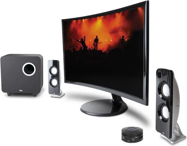 Alt view image 14 of 20 - Cyber Acoustics Curve Immersion 2.1 Speaker System - 30 W RMS