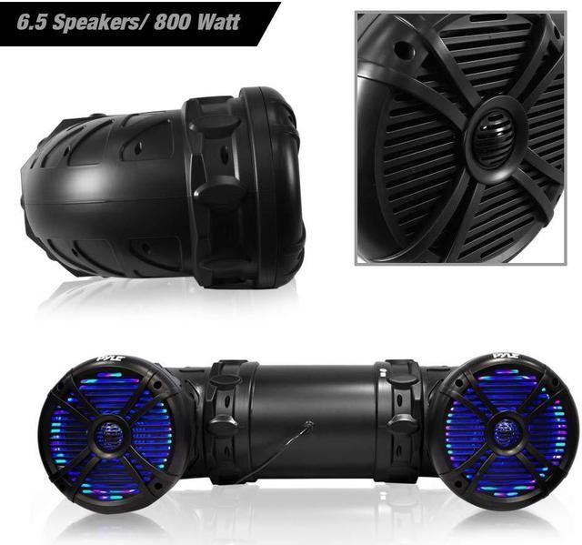 Pyle Marine ATV Powered Speakers - 4.0 Wireless Bluetooth, 800