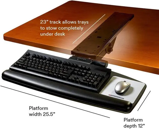 Alt view image 7 of 9 - 3M AKT170LE Adjustable Keyboard Tray