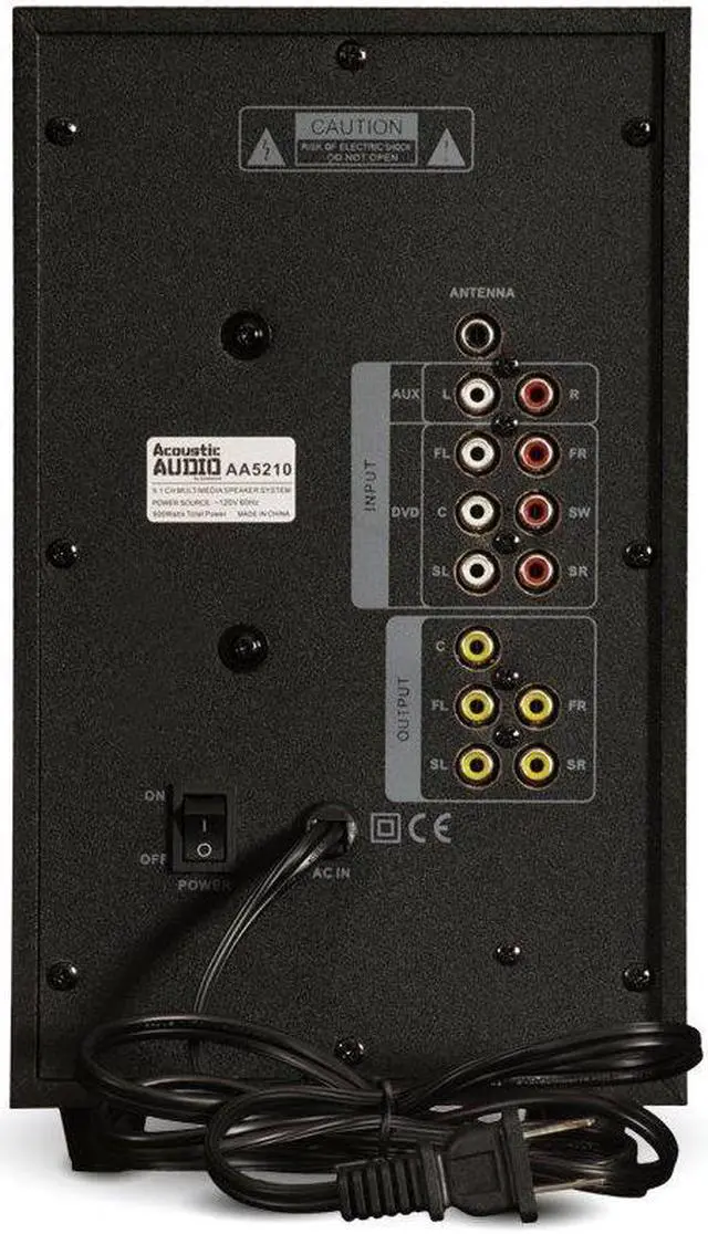 Alt view image 10 of 20 - Acoustic Audio AA5210 Home Theater 5.1 Speaker System with Bluetooth USB and LED Lights