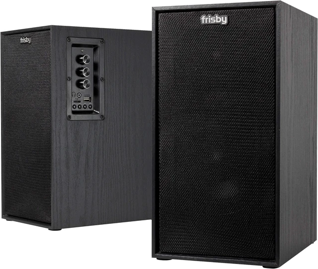 Alt view image 2 of 7 - Frisby FS-2030BT Powered Bluetooth Bookshelf Speakers - Digital Optical Input - Wired Studio Monitors - 5 Inch Near Field Speaker - 50 Watts RMS - Black