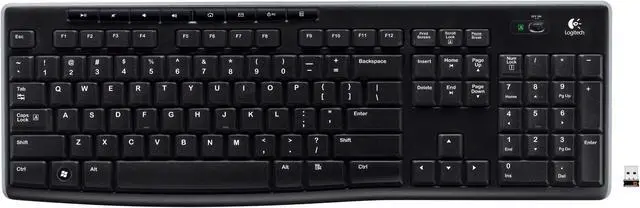 Alt view image 5 of 20 - Logitech K270 Wireless Keyboard K270 Black Logitech Unifying protocol (2.4 GHz) Wireless range: >33 ft (10m) wireless range Ergonomic Keyboard