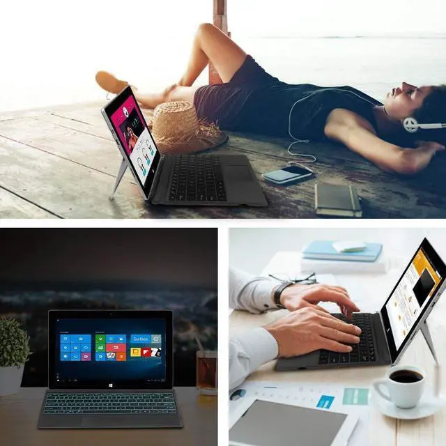 Alt view image 7 of 7 - Fintie Microsoft Surface Pro 7 Type Cover, [7-Color Backlit] Ultra-Slim Portable Wireless Bluetooth Keyboard with Rechargeable Battery and Trackpad, Compatible with Pro 6/Pro 5/Pro 4/Pro 3 (Black)