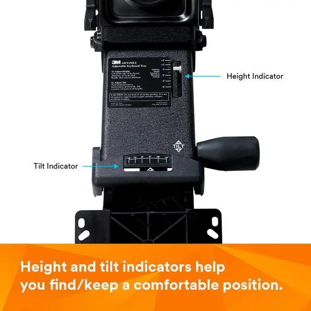 Alt view image 6 of 9 - 3M AKT170LE Adjustable Keyboard Tray