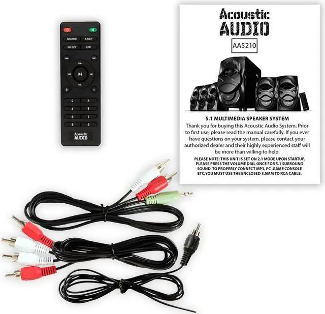 Alt view image 12 of 20 - Acoustic Audio AA5210 Home Theater 5.1 Speaker System with Bluetooth USB and LED Lights