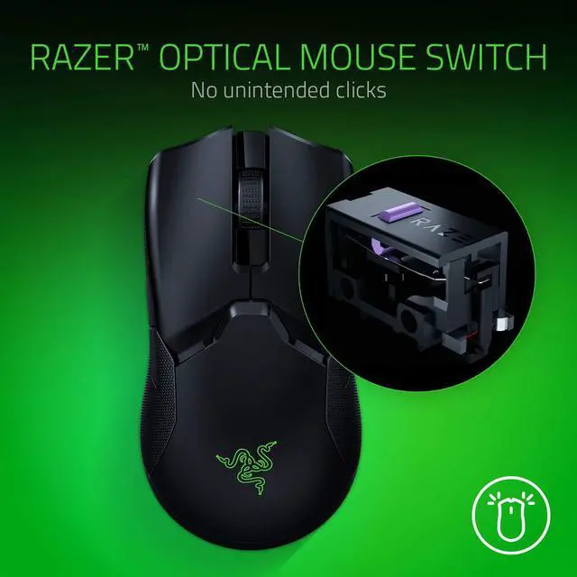 Alt view image 6 of 10 - Razer Viper Ultimate Hyperspeed Lightest Wireless Gaming Mouse & RGB Charging Dock: Fastest Gaming Mouse Switch - 20K DPI Optical Sensor - Chroma Lighting - 8 Programmable Buttons - 70 Hr Battery