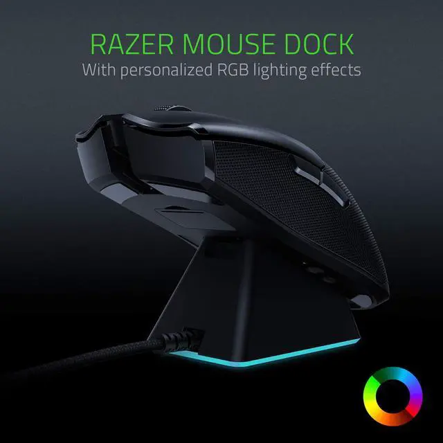 Alt view image 7 of 10 - Razer Viper Ultimate Hyperspeed Lightest Wireless Gaming Mouse & RGB Charging Dock: Fastest Gaming Mouse Switch - 20K DPI Optical Sensor - Chroma Lighting - 8 Programmable Buttons - 70 Hr Battery