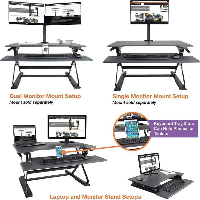 Alt view image 15 of 20 - VICTOR TECH DCX760G Standing Desk, 36, Gray