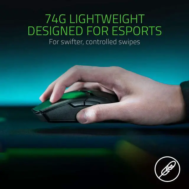 Alt view image 9 of 10 - Razer Viper Ultimate Hyperspeed Lightest Wireless Gaming Mouse & RGB Charging Dock: Fastest Gaming Mouse Switch - 20K DPI Optical Sensor - Chroma Lighting - 8 Programmable Buttons - 70 Hr Battery