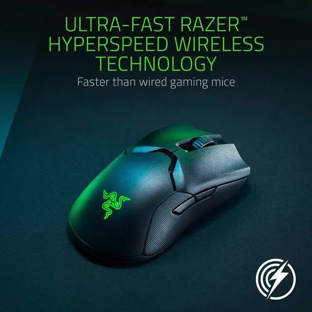 Alt view image 4 of 10 - Razer Viper Ultimate Hyperspeed Lightest Wireless Gaming Mouse & RGB Charging Dock: Fastest Gaming Mouse Switch - 20K DPI Optical Sensor - Chroma Lighting - 8 Programmable Buttons - 70 Hr Battery