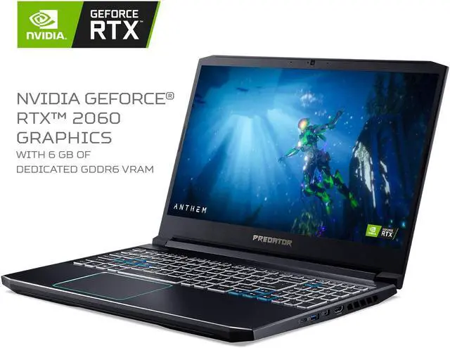 Alt view image 3 of 13 - Acer Predator Helios 300 Gaming Laptop PC, 15.6" Full HD 144Hz 3ms IPS Display, Intel i7-9750H, GeForce RTX 2060 with 6GB, 16GB DDR4, 512GB PCIe NVMe SSD, RGB Keyboard, PH315-52-72EV