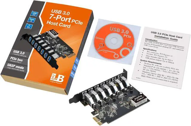 Alt view image 17 of 20 - SIIG LB-US0514-S1 Usb 3.0 7-Port Ext Pcie Host Adapter - Usb Adapter - Pcie 2.0 - Usb 3.0 X 7