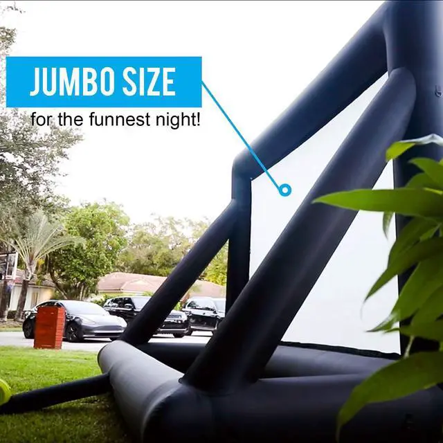 Alt view image 7 of 7 - Jumbo 20 Feet Inflatable Outdoor and Indoor Theater Projector Screen - Includes Inflation Fan, Tie-Downs and Storage Bag