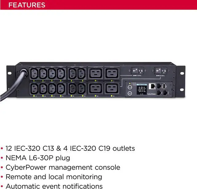Alt view image 8 of 18 - CyberPower PDU41008 16 Outlet PDU