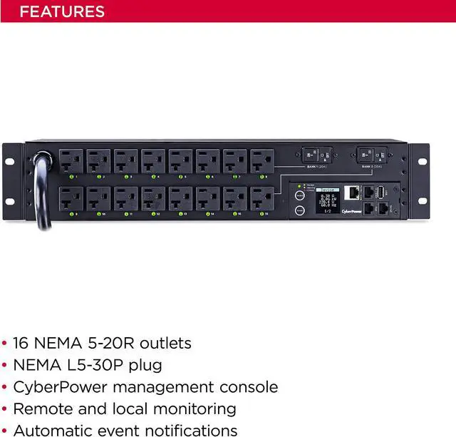 Alt view image 13 of 19 - CyberPower PDU41003 16-Outlets PDU
