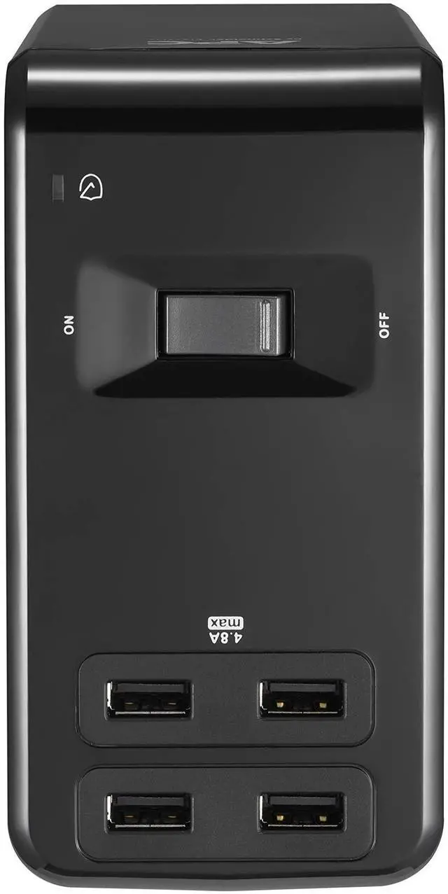 Alt view image 5 of 15 - APC U-Shaped Surge Protector 6-Outlets 1080 Joule Surge Protection with 4 USB Charger Ports (PE6U4)