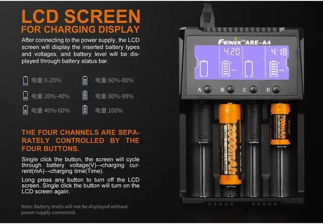 Alt view image 5 of 7 - Fenix are-A4 Multifunctional Smart Battery Charger for Popular Rechargeable Batteries with LumenTac Battery Organizer