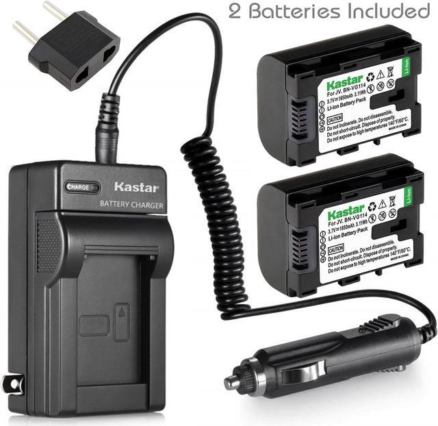 Main image of Battery (2-Pack) and Charger for JVC BN-VG107U, BN-VG108U, BN-VG114U, BN-VG121U Li-ion Rechargeable Battery Pack