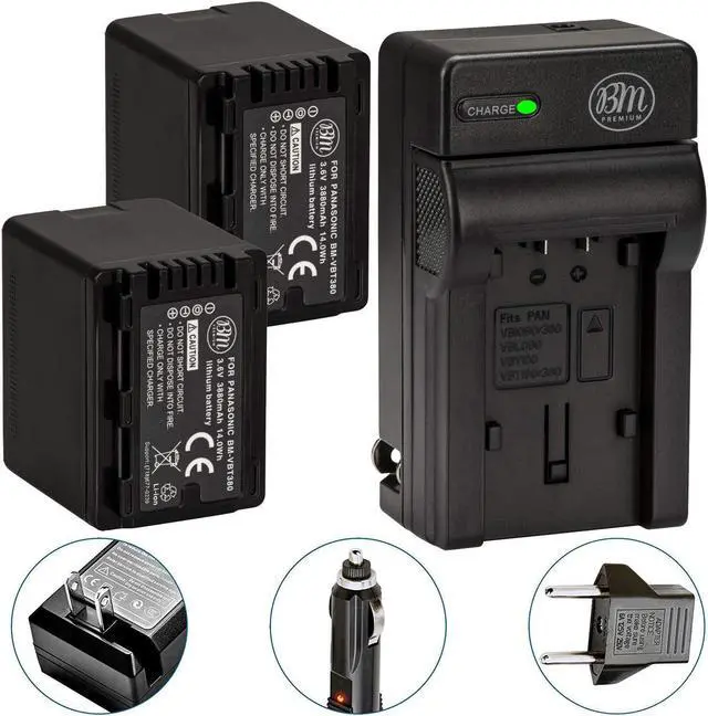 Main image of BM Premium 2 VW-VBT380 Batteries and Charger for Panasonic HC-V800K, HC-VX1K, HC-WXF1K, HCV510, HCV520, HC-V550, HCV710, HC-V720, HC-V750, HC-V770, HC-VX870, HC-VX981, HCW580, HC-W850, HC-WXF991