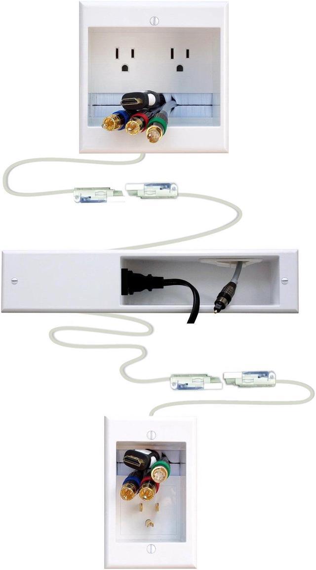 Best Buy: PowerBridge In-Wall Power and Cable Management White 2-PBCK