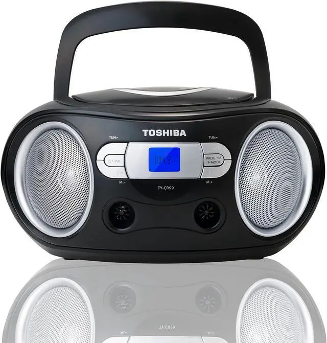 Alt view image 11 of 20 - Toshiba Portable CD Boombox with AM/FM Stereo and Aux Input TY-CRS9