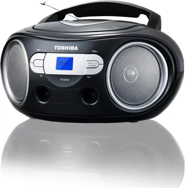 Alt view image 12 of 20 - Toshiba Portable CD Boombox with AM/FM Stereo and Aux Input TY-CRS9