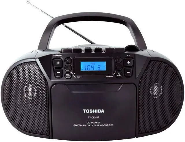 Alt view image 16 of 20 - Toshiba Portable CD Boombox with AM/FM Stereo and Aux Input TY-CRS9