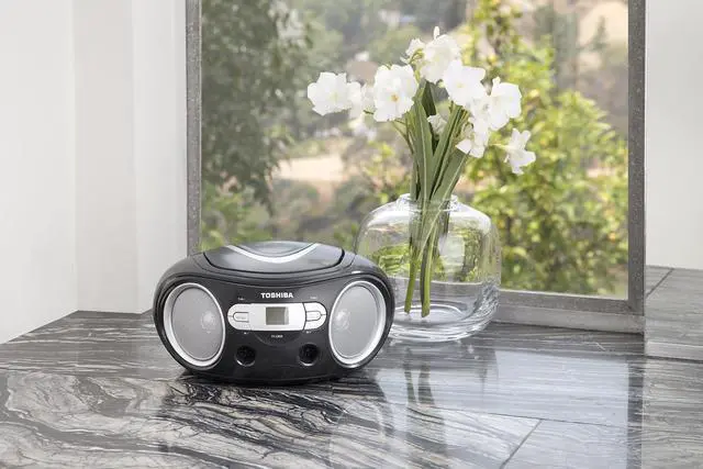 Alt view image 15 of 20 - Toshiba Portable CD Boombox with AM/FM Stereo and Aux Input TY-CRS9