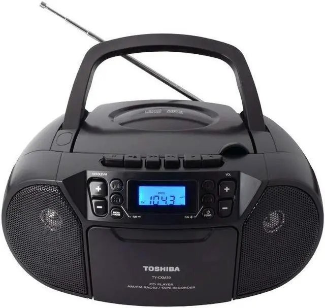 Alt view image 17 of 20 - Toshiba Portable CD Boombox with AM/FM Stereo and Aux Input TY-CRS9