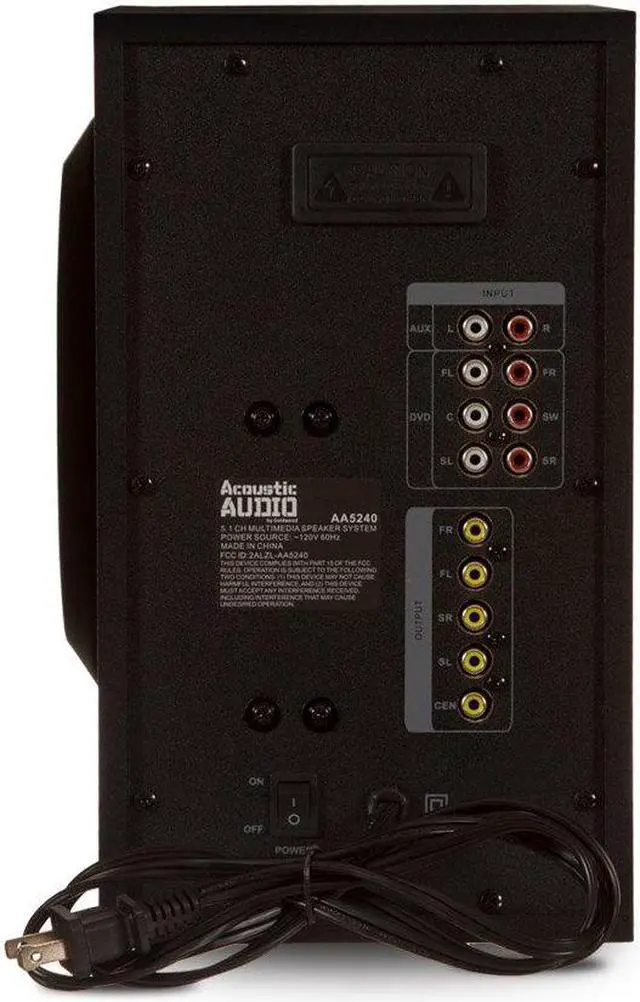 Alt view image 4 of 6 - Acoustic Audio AA5240 Home Theater 5.1 Bluetooth Speaker System with USB and SD Inputs