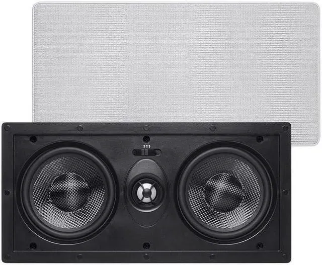 Alt view image 12 of 14 - Monoprice 3-Way Carbon Fiber In-Wall Speakers - 6.5 Inch (Pair) With Magnetic Grille - Alpha Series