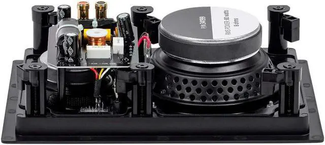 Alt view image 7 of 14 - Monoprice 3-Way Carbon Fiber In-Wall Speakers - 6.5 Inch (Pair) With Magnetic Grille - Alpha Series