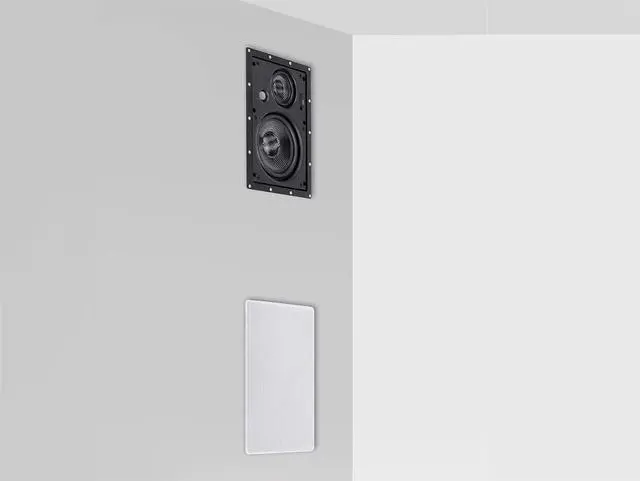 Alt view image 11 of 14 - Monoprice 3-Way Carbon Fiber In-Wall Speakers - 6.5 Inch (Pair) With Magnetic Grille - Alpha Series