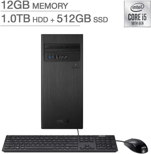 Alt view image 3 of 4 - ASUS S300TA-IB501 Desktop PC Intel Core i5-10400 2.9GHz 12GB DDR4 1TB HDD 512GB SSD Windows 10