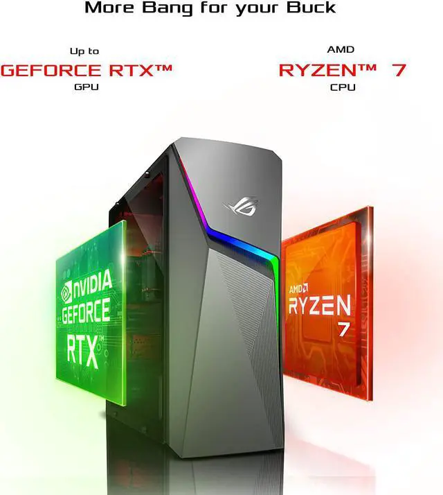 Alt view image 2 of 7 - ASUS ROG Strix GL10DH Gaming Desktop PC, AMD Ryzen 7 3700X, GeForce GTX 1660 Ti, 16GB DDR4 RAM, 512GB SSD + 1TB HDD, Wi-Fi 5, Windows 10 Home, GL10DH-PH762