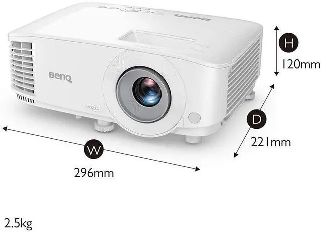Alt view image 4 of 5 - BenQ MW560 WXGA (1280x800) Business Projector 4000 ANSI Lumen High Brightness; 20,000:1 High Contrast, Speaker, Audio Mini Jacks, HDMI, USB Type A / Mini B, D-Sub - White