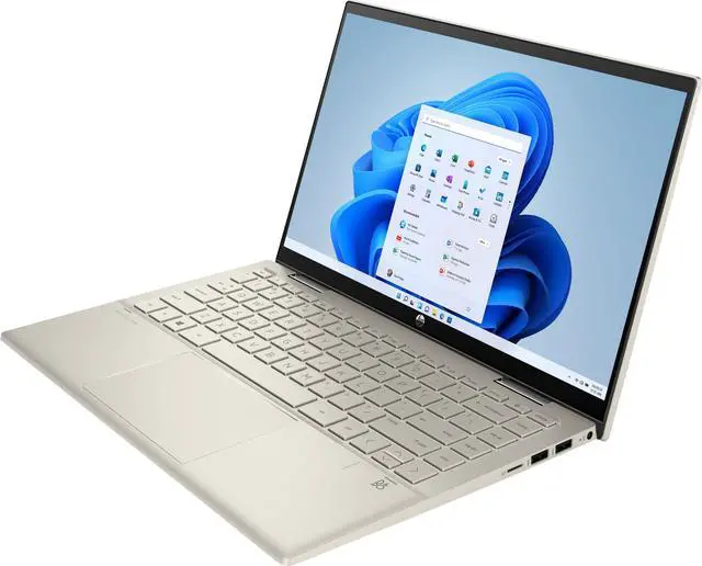Alt view image 2 of 4 - HP PAVILION X360 14T 14" FHD 1920x1080 LED Touch Laptop Intel Core i5-1155G7 2.5 GHz up to 4.5 GHz 8GB DDR4-3200 SDRAM 256GB PCIe NVMe M.2 SSD Intel Iris Xe Graphics Windows 11 Home Gold