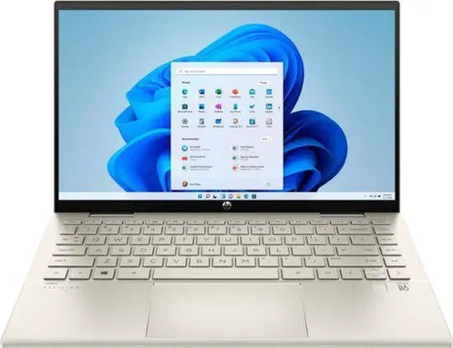 Main image of HP PAVILION X360 14T 14" FHD 1920x1080 LED Touch Laptop Intel Core i5-1155G7 2.5 GHz up to 4.5 GHz 8GB DDR4-3200 SDRAM 256GB PCIe NVMe M.2 SSD Intel Iris Xe Graphics Windows 11 Home Gold